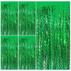 Bomsi tinsel foil fringe curtain wavy backdrop adds shimmering party vibes.