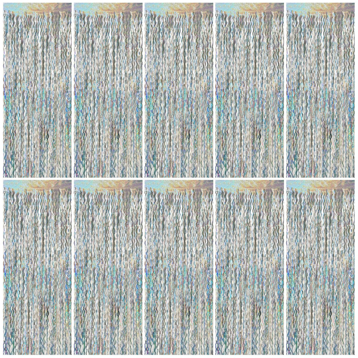 BOMSI tinsel foil fringe curtain creates a dazzling wavy backdrop for photos
