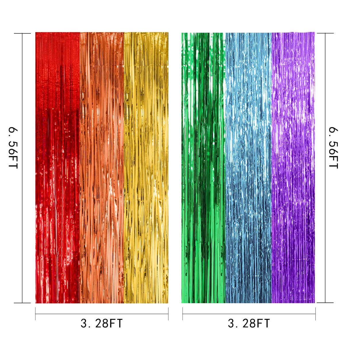 BOMSI rainbow backdrop for weddings and baby showers with color and shine