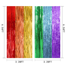 BOMSI rainbow backdrop for weddings and baby showers with color and shine
