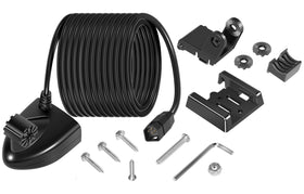 Bonbo lifestyle image of fisherman using Humminbird HELIX with this transducer for clearer sonar