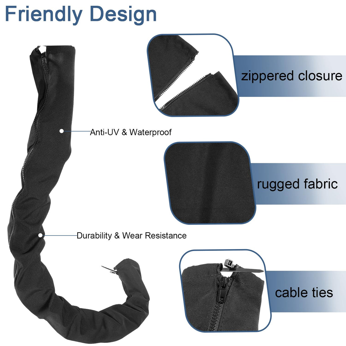 Bonbo sunbrella fabric rigging sleeve close-up showing durable exterior