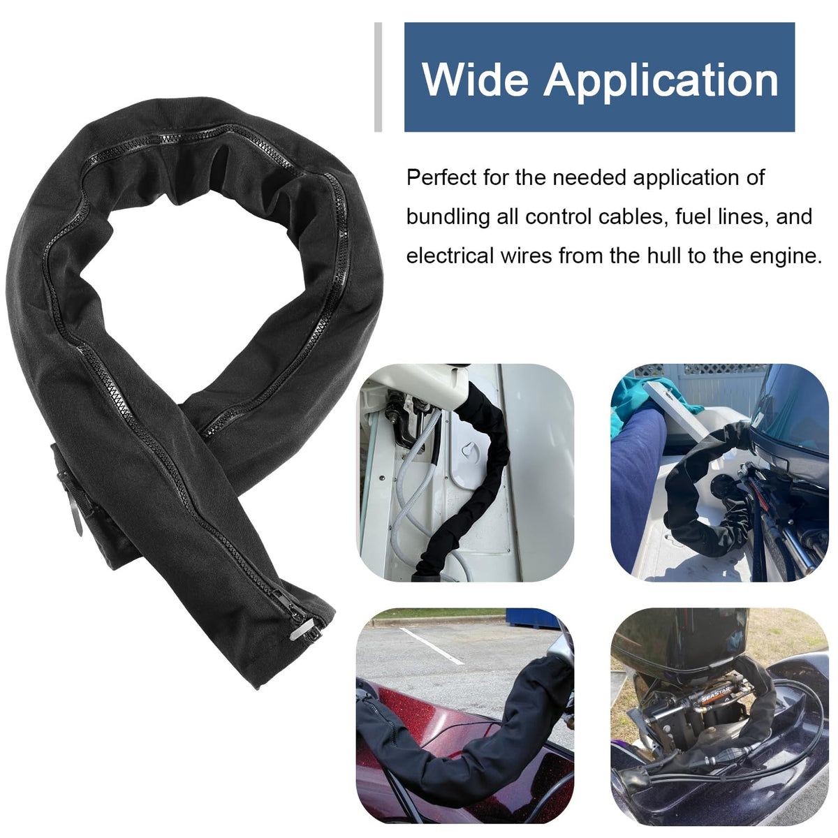 Bonbo trolling motor cable management sleeve example for orderly wiring