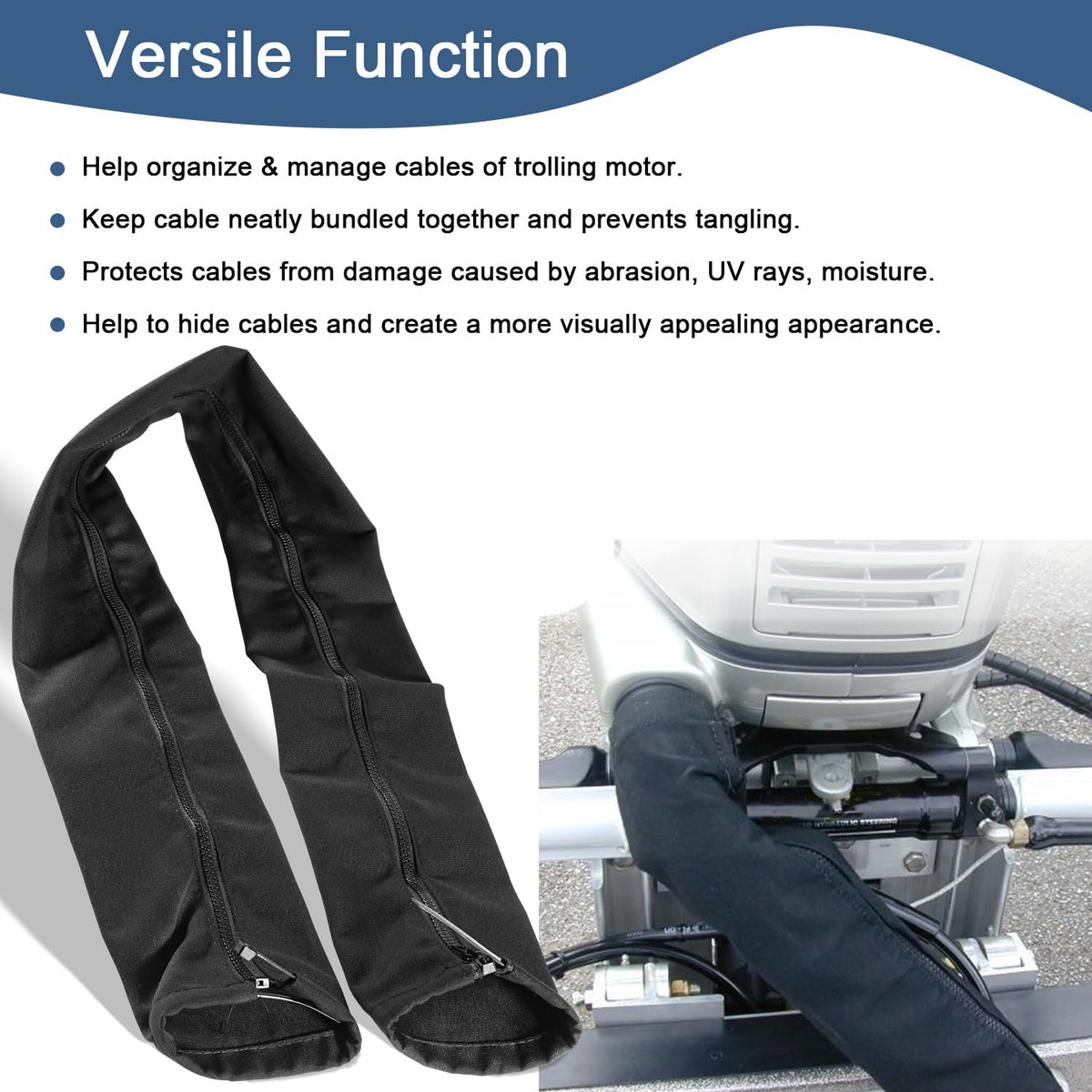 Bonbo zippered closure cable sleeve demonstrates easy access and routing