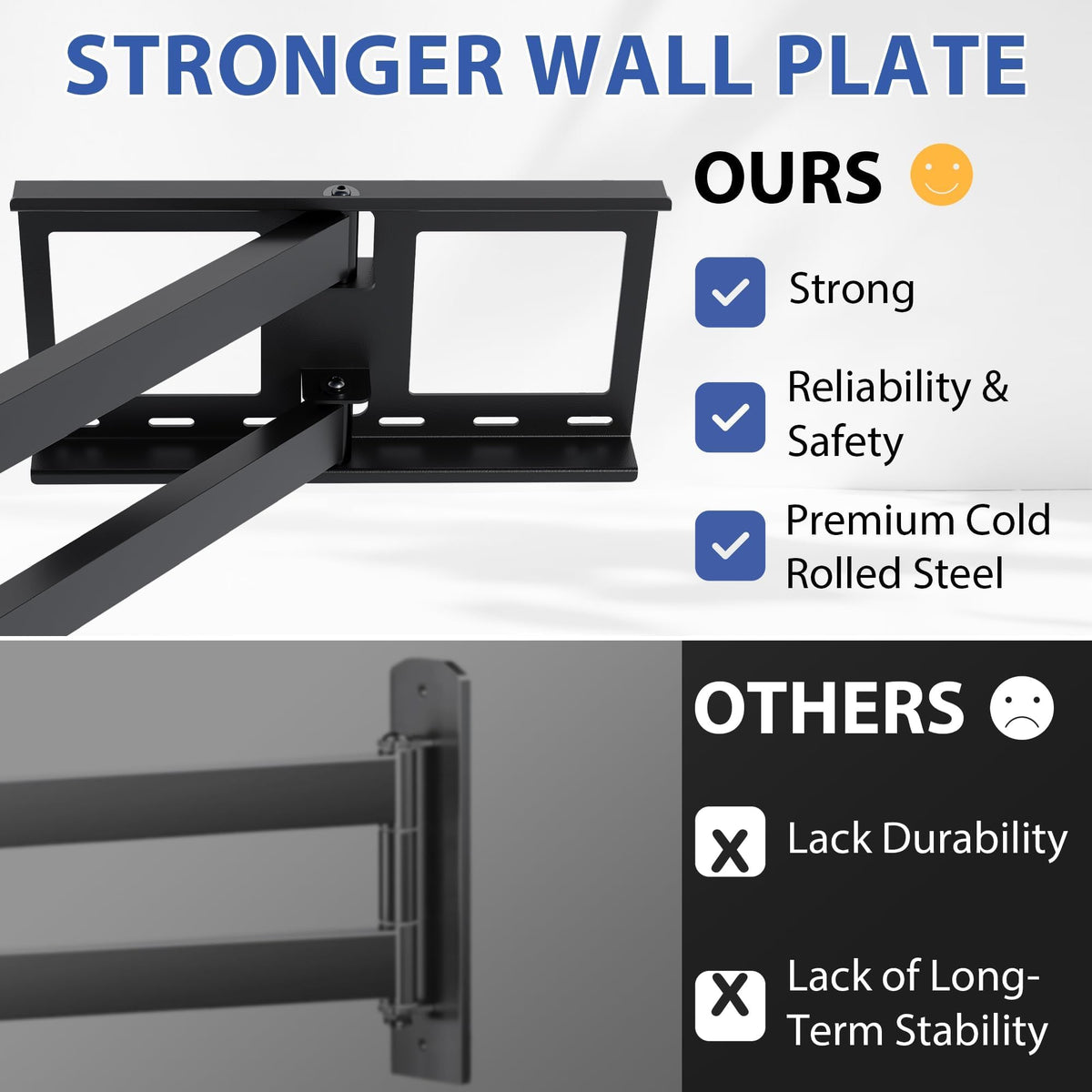 Bontec wall mount fits 32-75 inch TVs with VESA up to 600x400mm.
