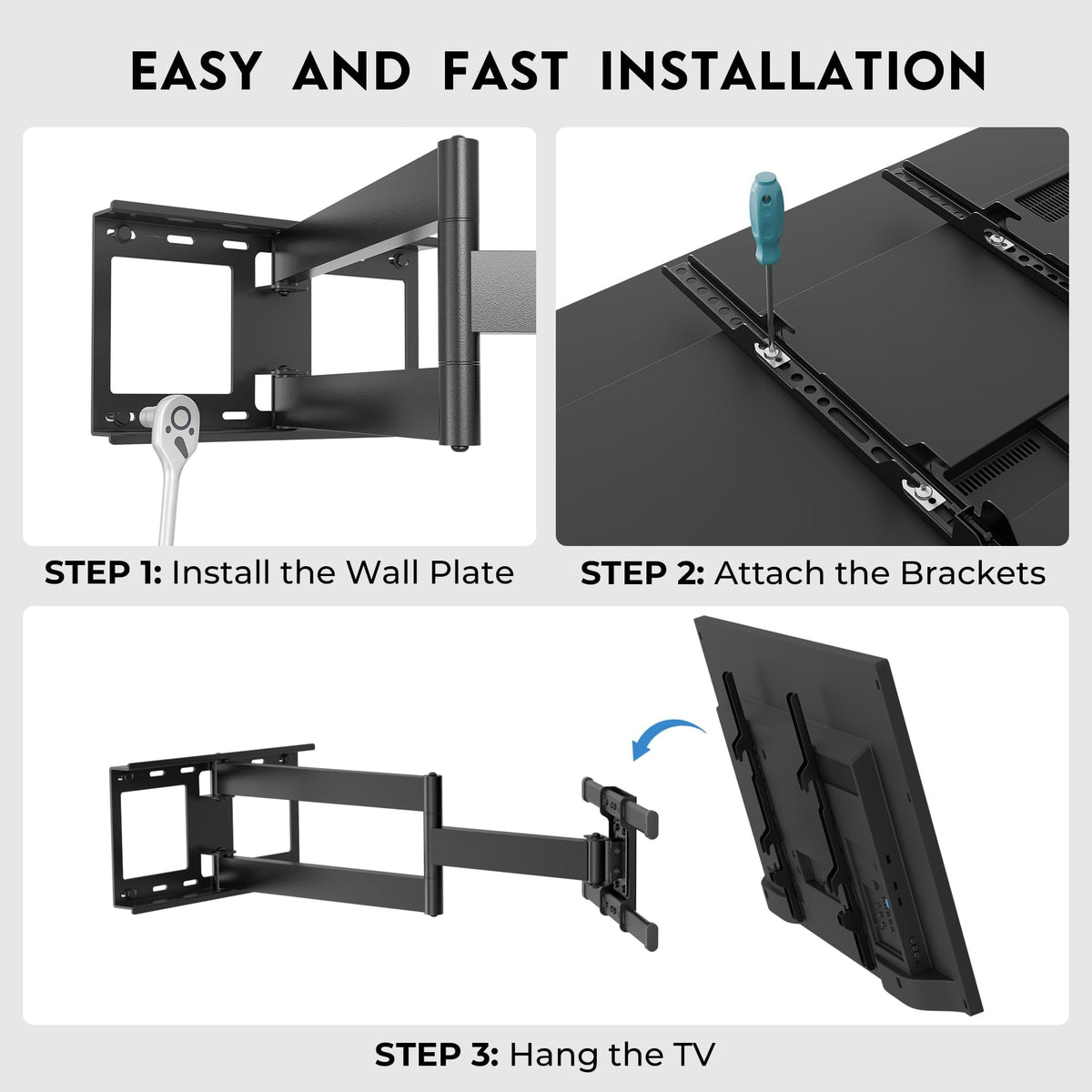 Bontec supports wood studs, concrete, and brick walls for secure mounting.