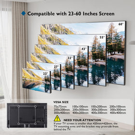 BONTEC mounted TV in living room showing tidy look and space-saving benefit