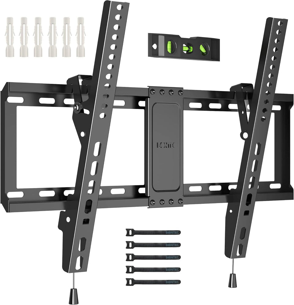 BONTEC TV wall mount tilting design for space-saving, glare-reducing setup