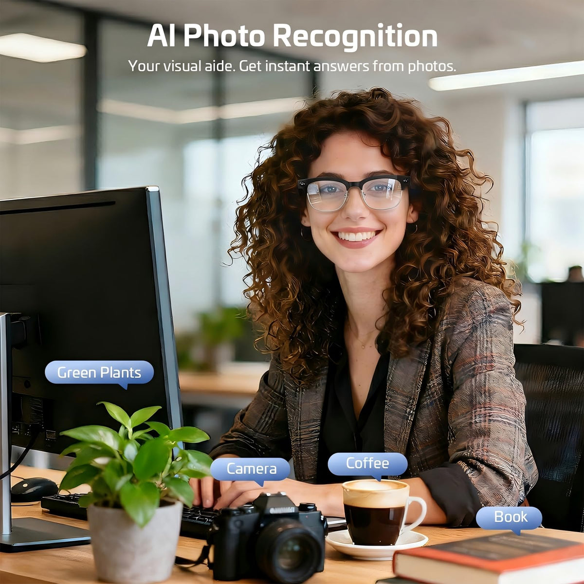 BooaBei AI Smart Glasses translating 133 languages via app