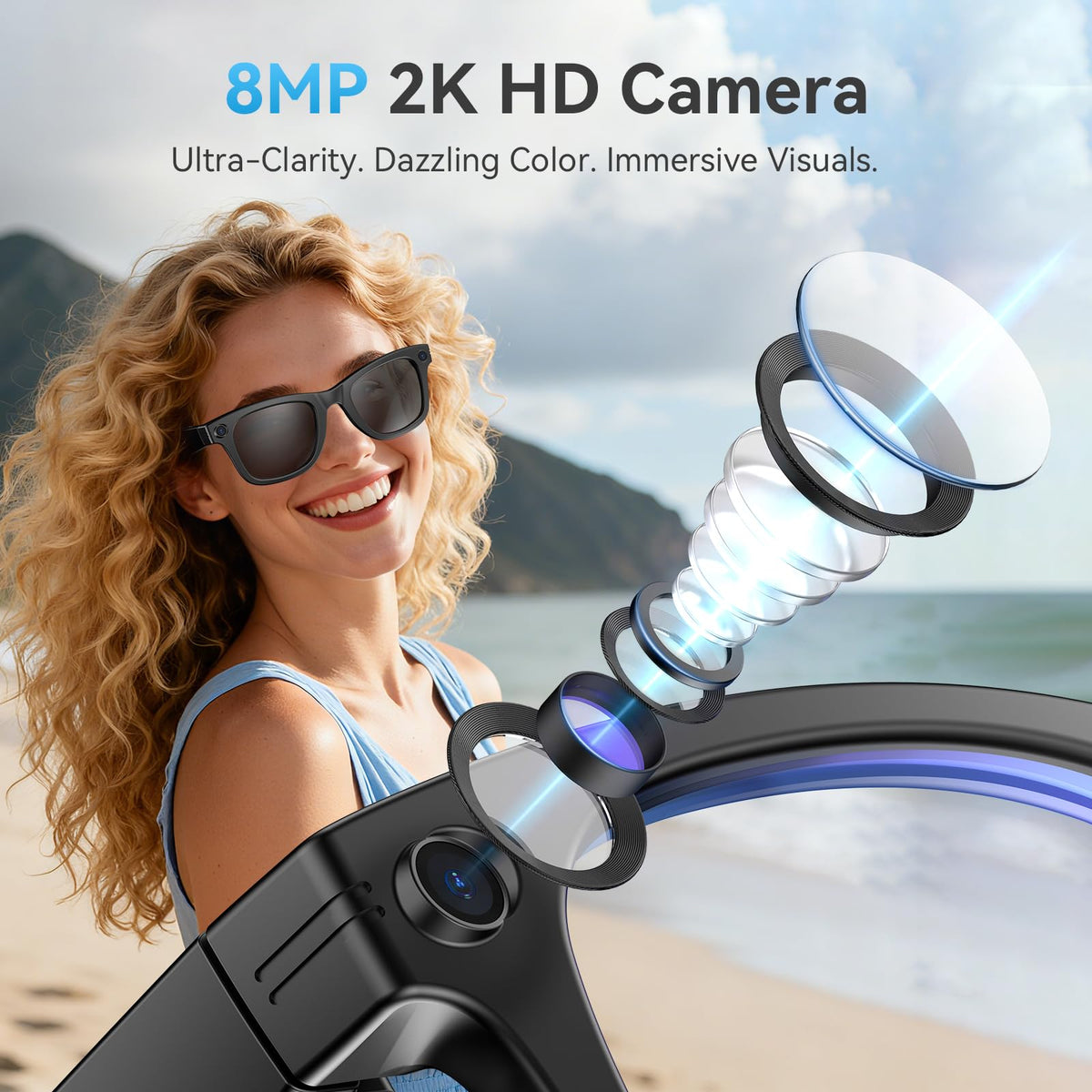 BooaBei AI smart glasses capture 2K photos for detailed landscapes.