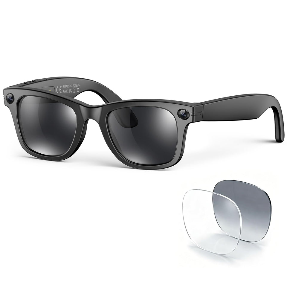 BooaBei AI Smart Glasses with 8MP camera capturing crisp scenes and portraits.