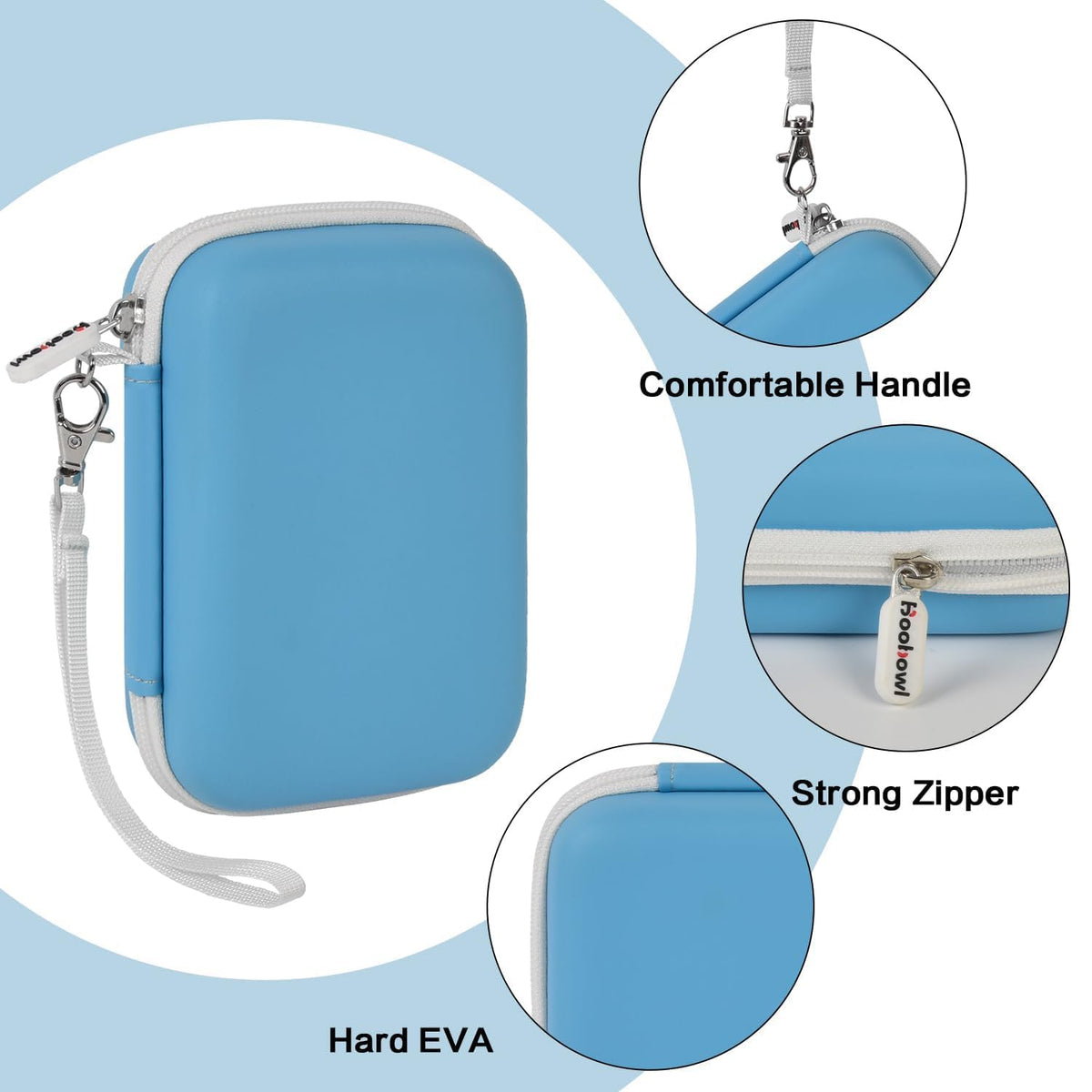 Boobowl hand strap enables grab and go portability.