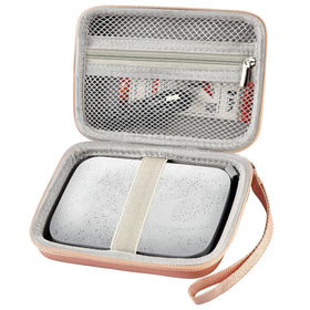 Boobowl HP Sprocket case, rose gold, front view with secure fit.