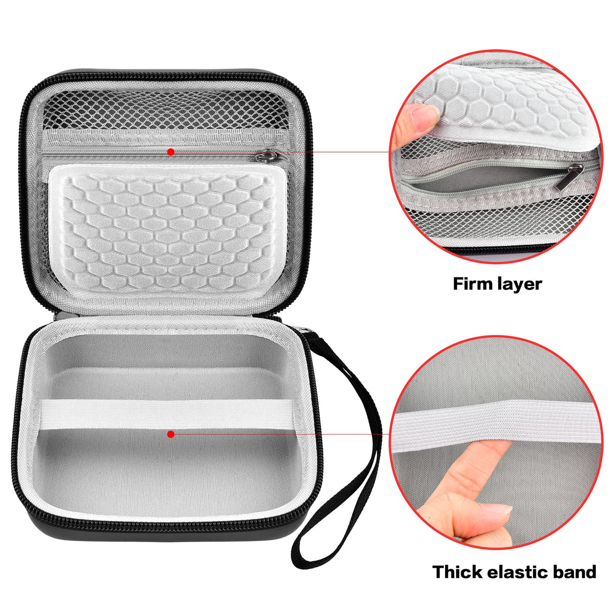 Boobowl closeup of dual zipper for smooth access and durability