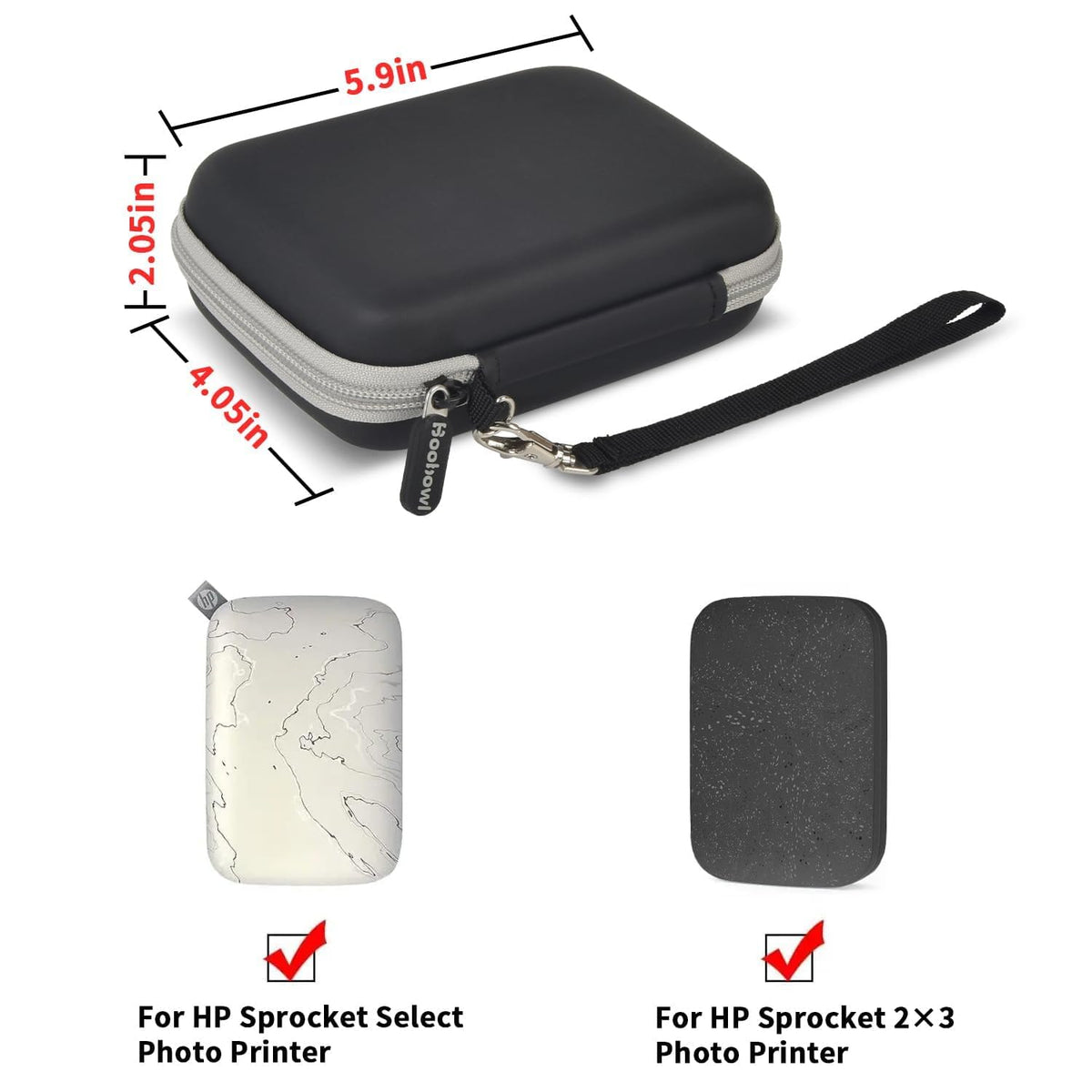 Boobowl case with elastic band secures 2x3/2nd Edition for stable on-the-go printing.
