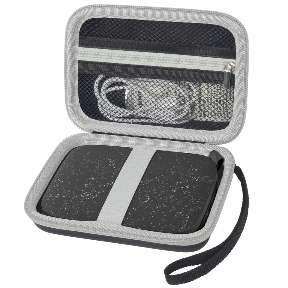 Boobowl HP Sprocket case front view protects portable printer during travel.
