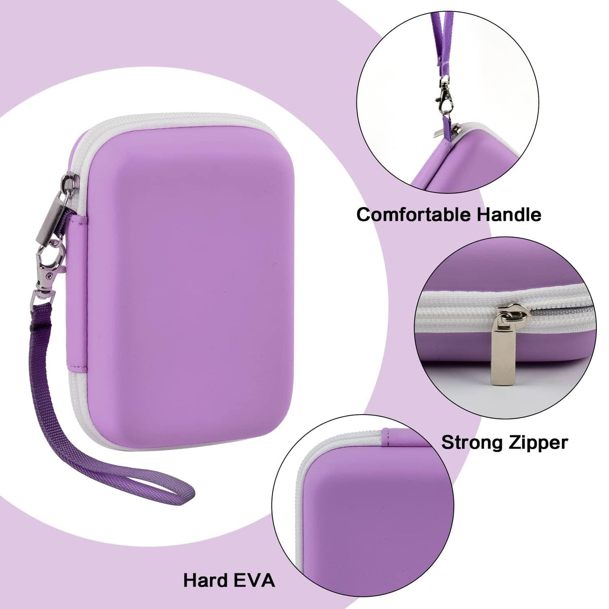 Boobowl Sprocket case includes convenient hand strap for travel.