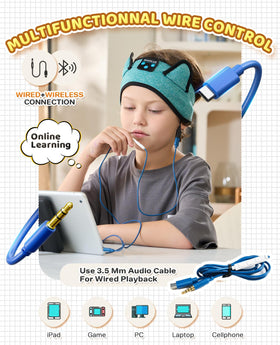 Boodlab Kids Headband adjustable fit worn by a child.