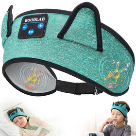 Boodlab Kids Headband Bluetooth pairing in action for stable wireless listening.