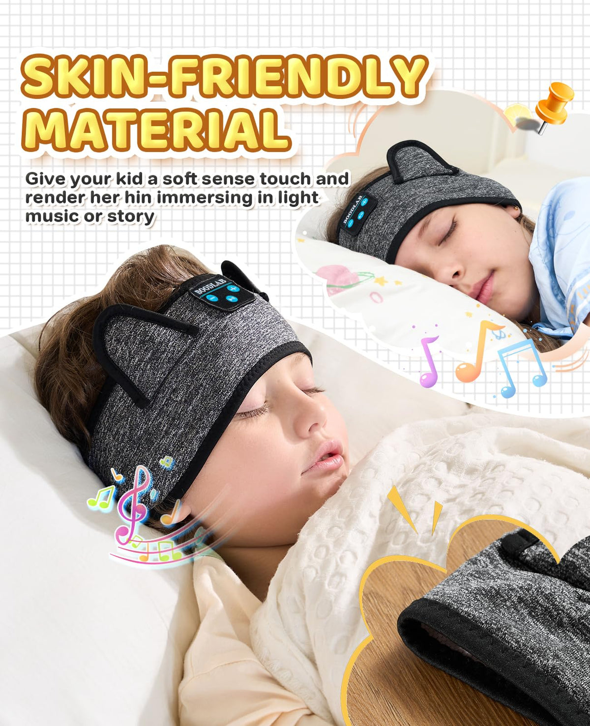 Boodlab Kids Headband Headphones sleep-band comfort supports calm bedtime routines.