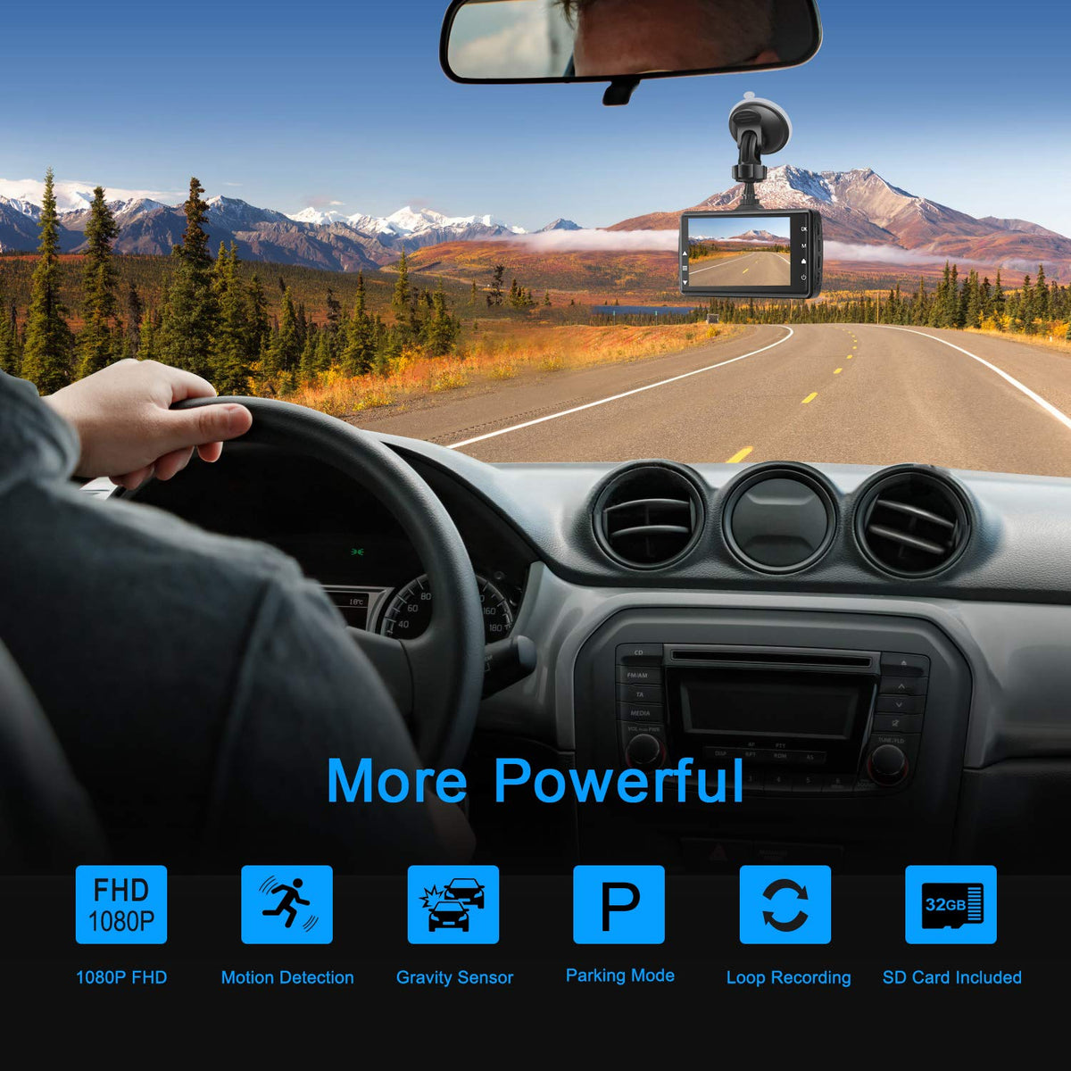 BOOGIIO 3-inch IPS display playing footage for easy playback and monitoring