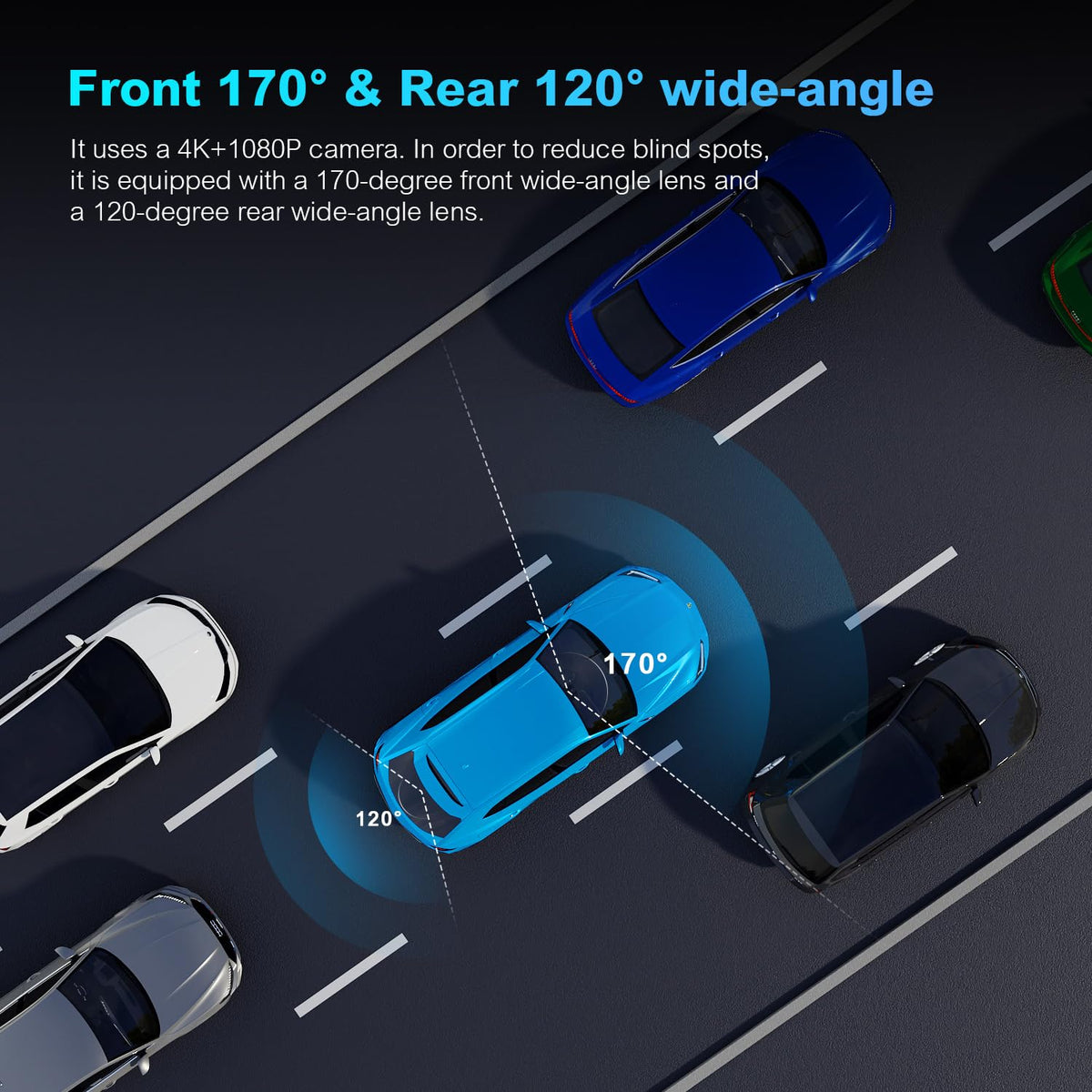 Boogiio dashcam night vision with WDR for clearer footage at night.