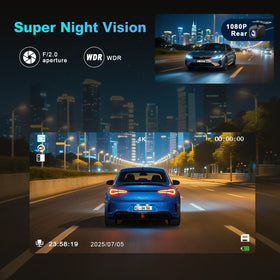 Boogiio dashcam ultra-wide 170°/120° angle reduces blind spots.