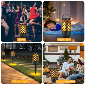 Boopp 360-degree sound with multi-sync links up to 100 speakers for large gatherings.