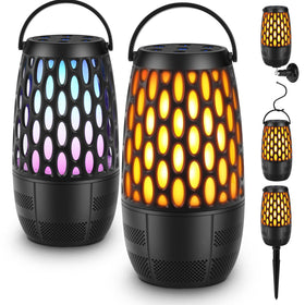 Boopp outdoor-speaker-lights illuminate patios with synchronized sound and ambient lighting.