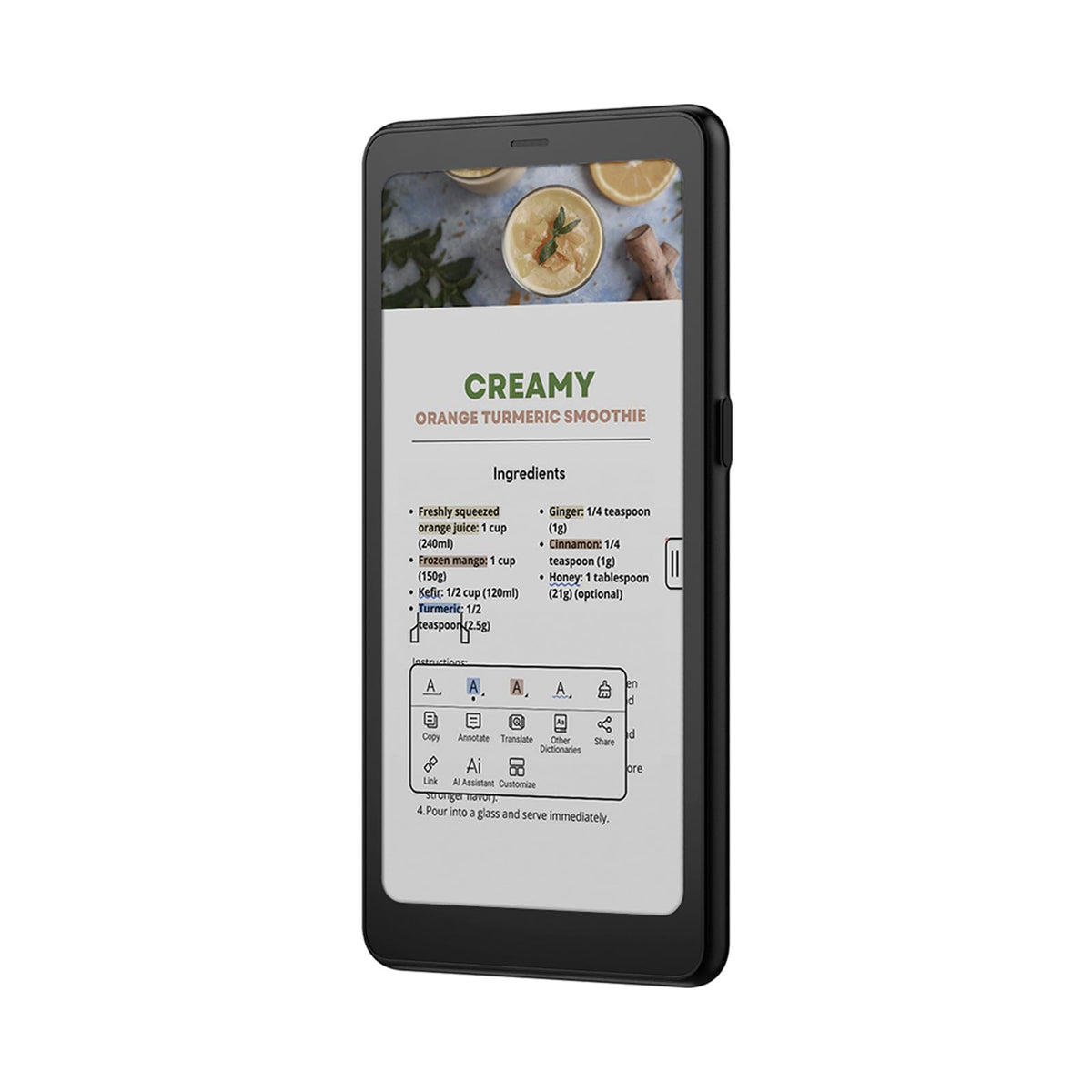 BOOX Palma 2 Pro ePaper screen close-up reveals crisp text.