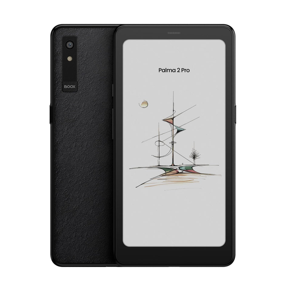 BOOX Palma 2 Pro front view, compact and portable for reading anywhere.