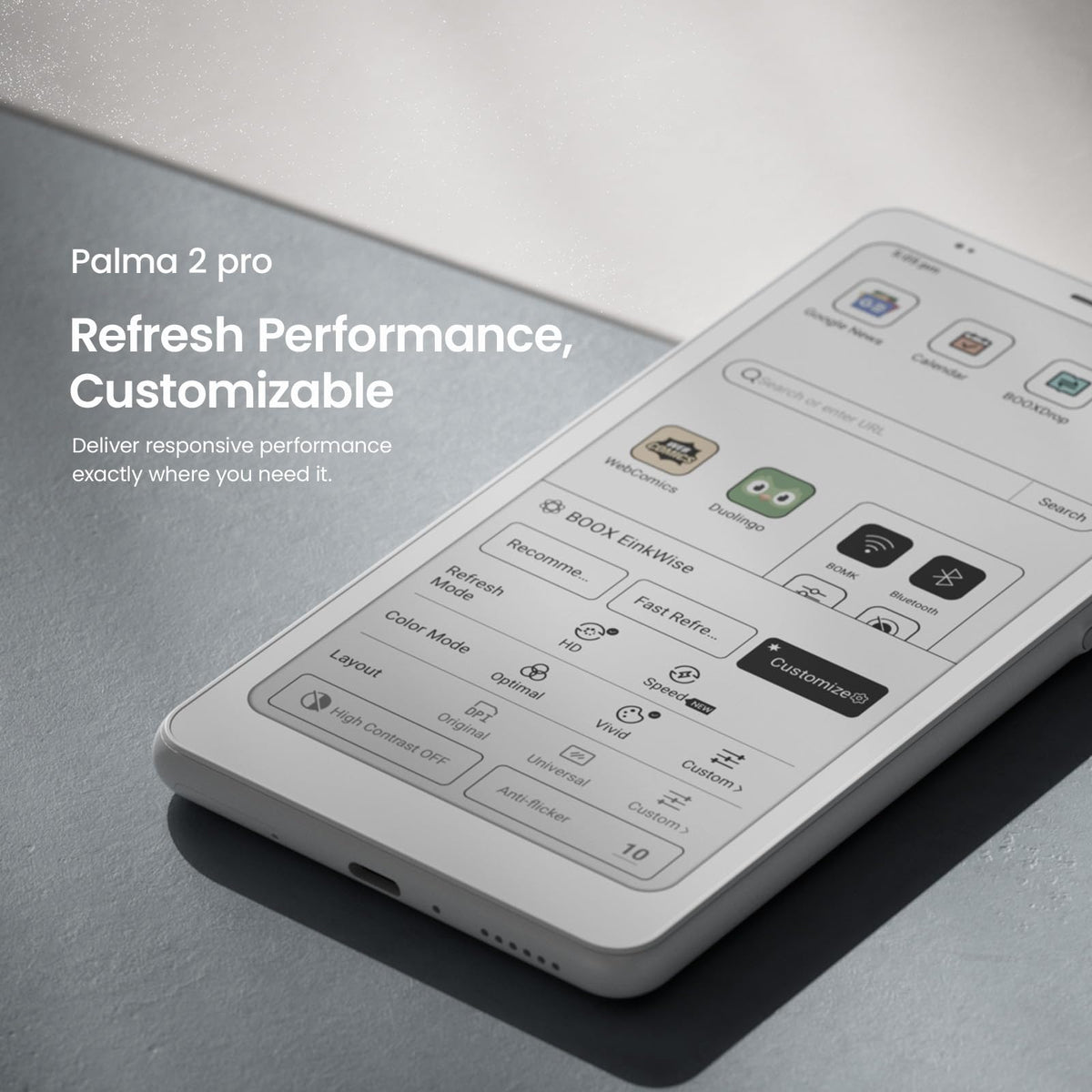 BOOX Palma 2 Pro USB-C port for modern connectivity.
