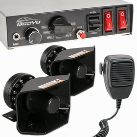 Booyu 9-tone siren panel with control hub for quick emergency setup.