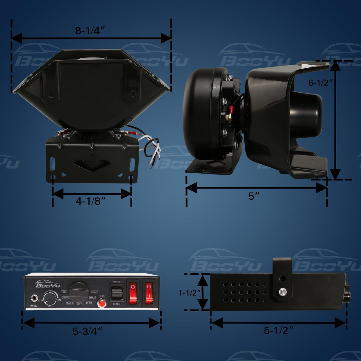 Booyu dual 10A switches panel enables separate lighting and equipment control.