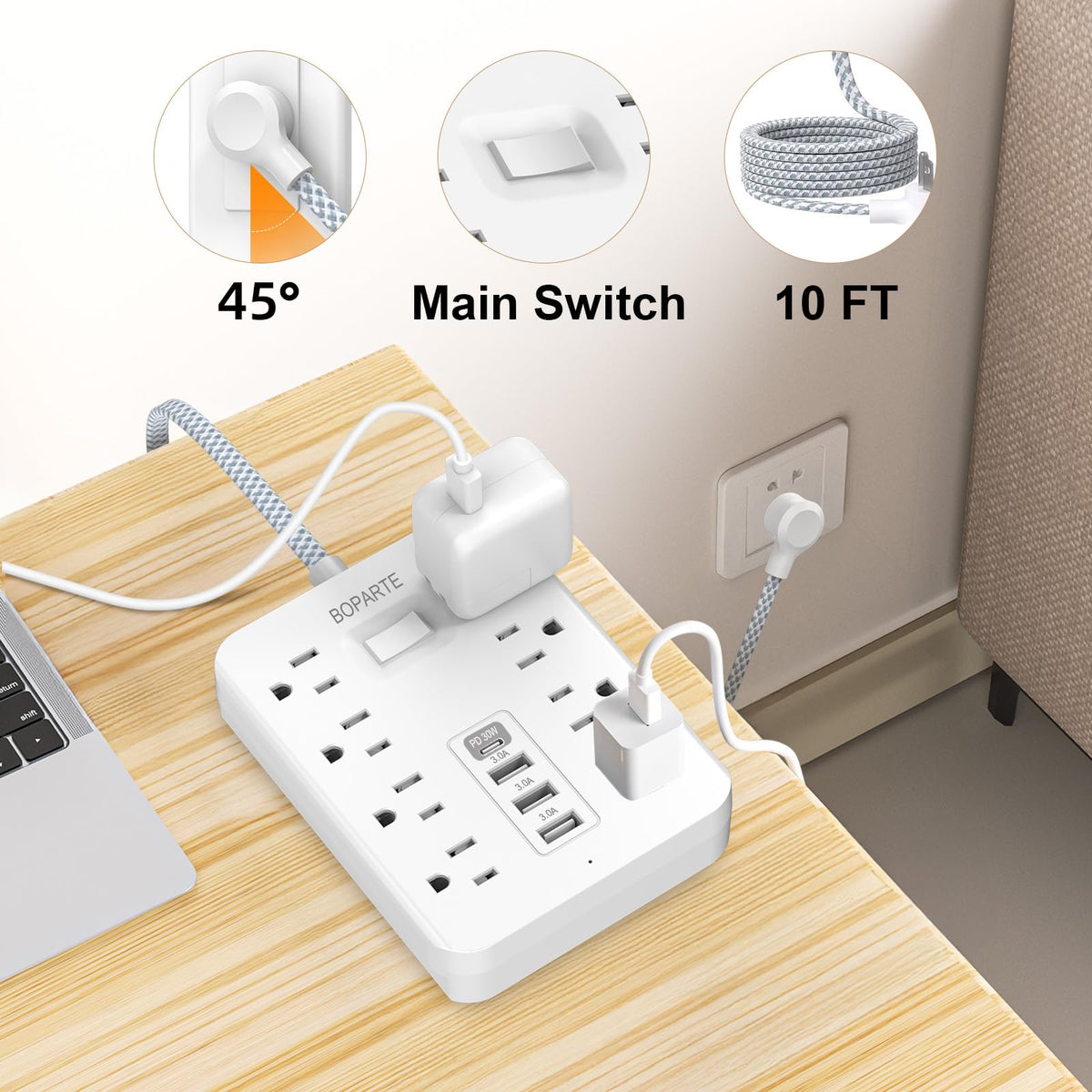 BOPARTE compact design saves desk space for home, office, or dorm setups