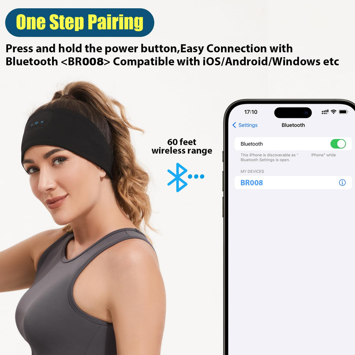 BORAYDA headband LED indicator and control buttons for easy playback management.