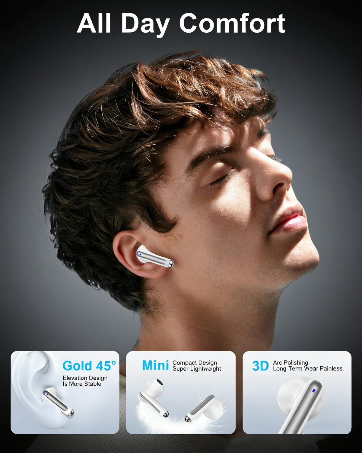 Bordsek earbuds in ear during run, demonstrating secure fit and comfort while active