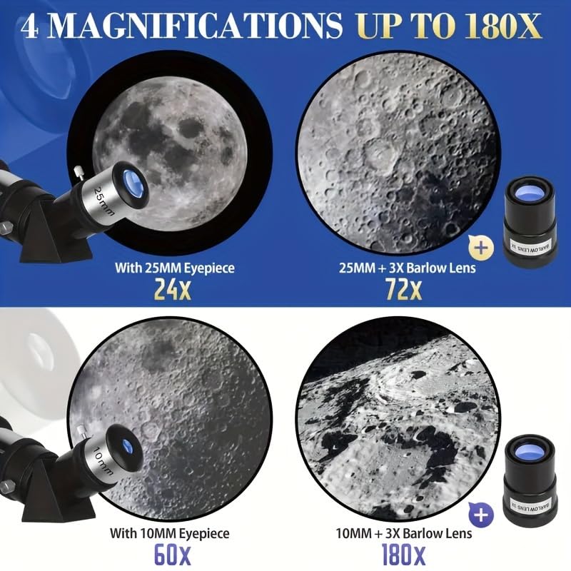 BORWOLF telescope 80mm aluminum tripod setup for stable viewing outdoors