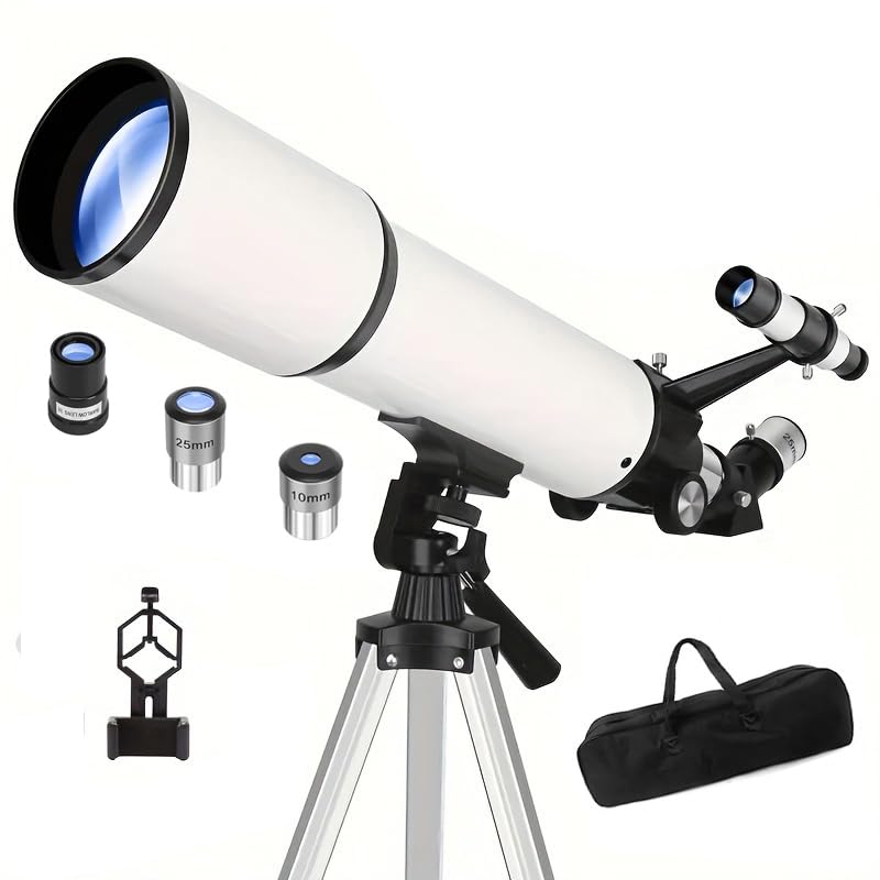 BORWOLF telescope 80mm front view showing sturdy build for clear stargazing