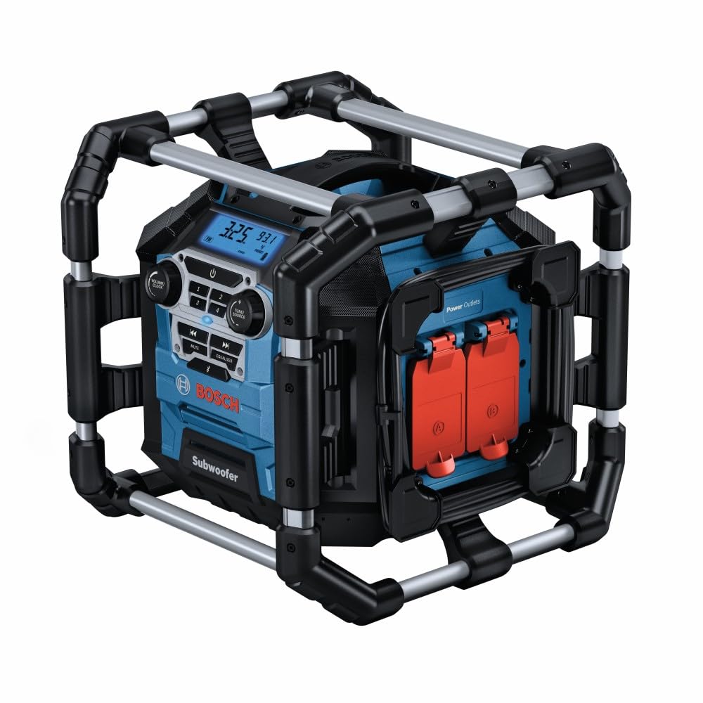 Bosch GPB18V-5CN radio front view for rugged jobsite use.