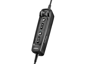 Bose A30 headset with mic demonstrating three selectable noise cancellation modes.