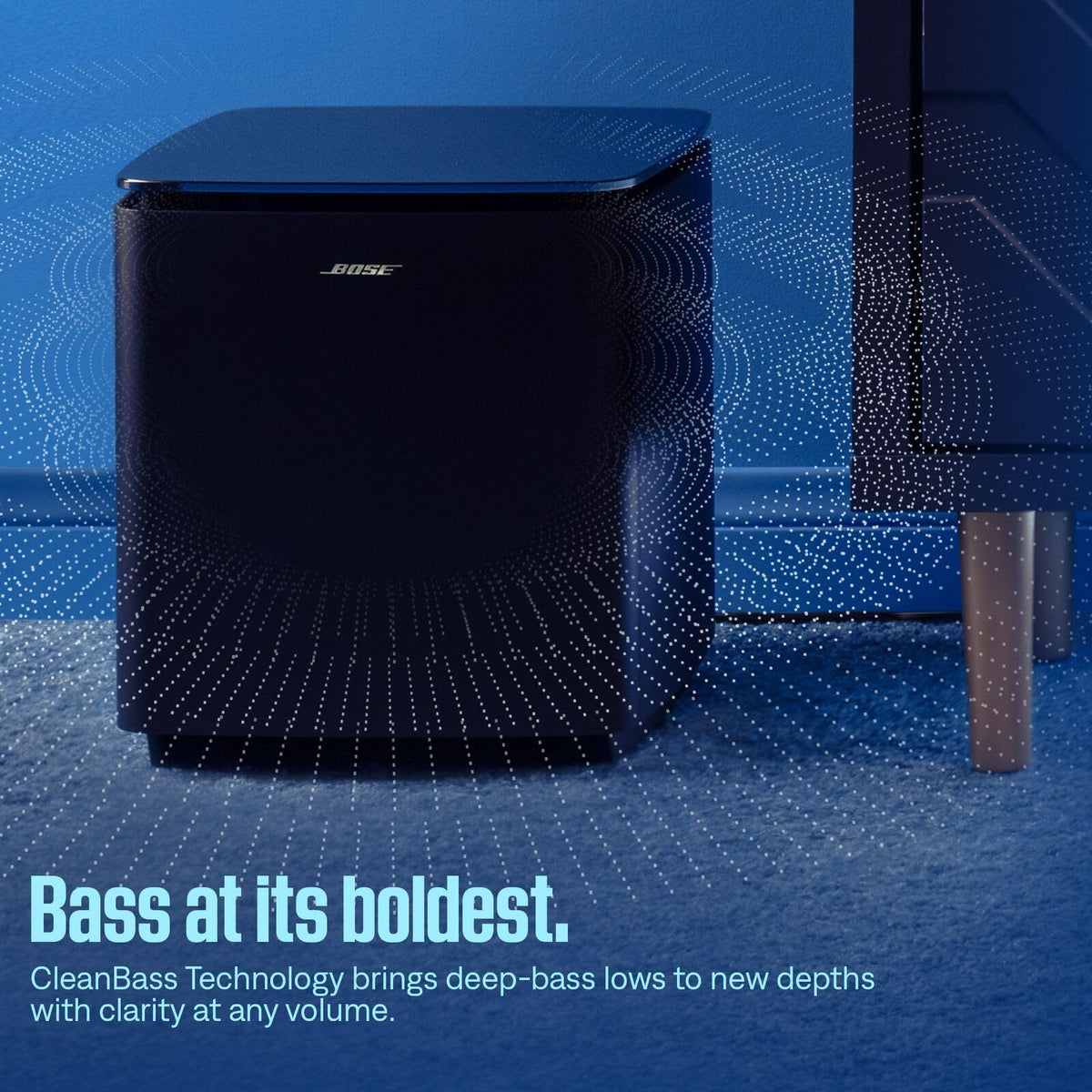 Bose Lifestyle Ultra Subwoofer sits beside your soundbar for immersive wall-to-wall sound