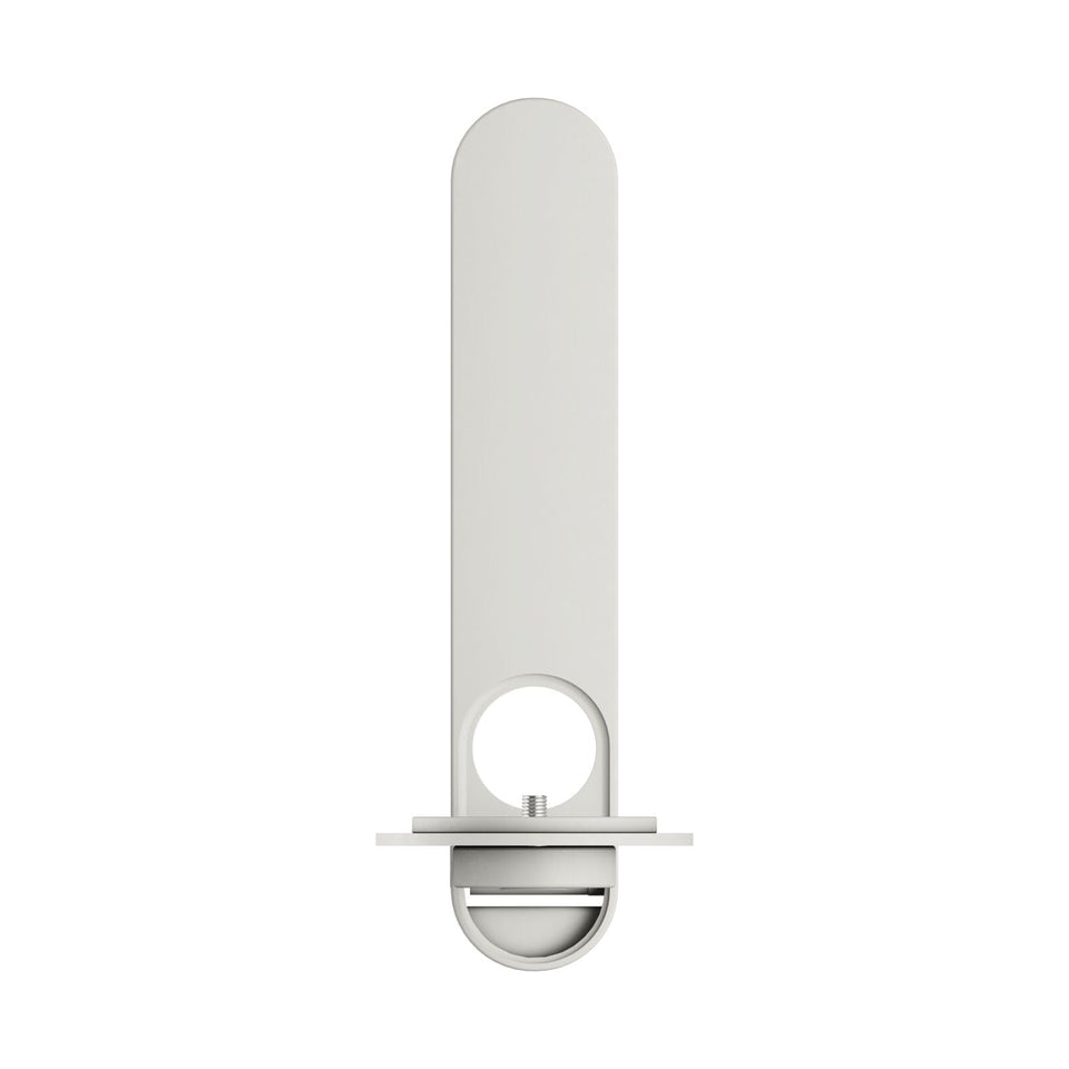 Bose Lifestyle Ultra Wall Mount in White Smoke, angled view showing clean cable concealment.