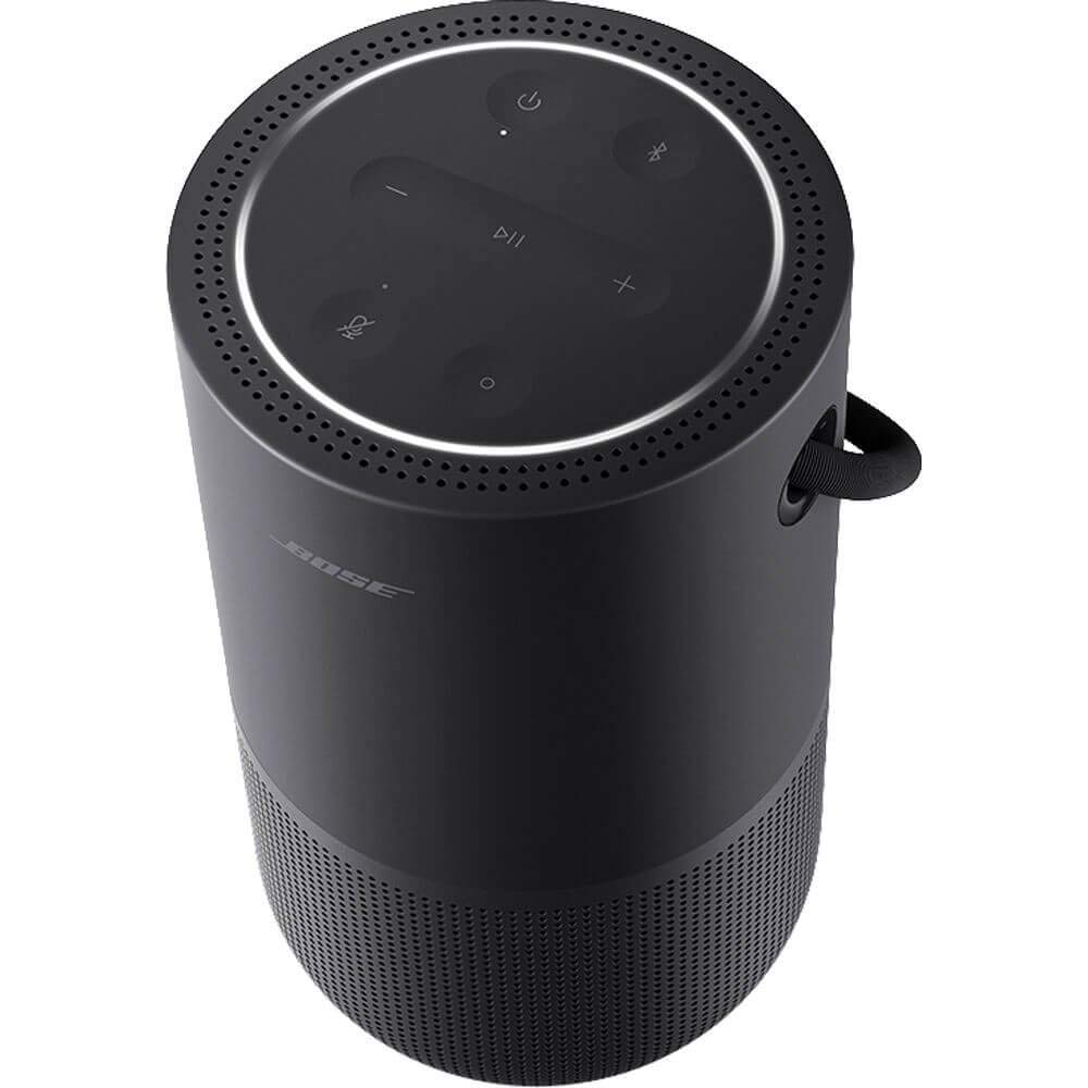 Bose Portable Smart Speaker side view with handle for easy transport