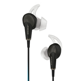 Bose QuietComfort 20 front view with immersive noise cancelling for focus.