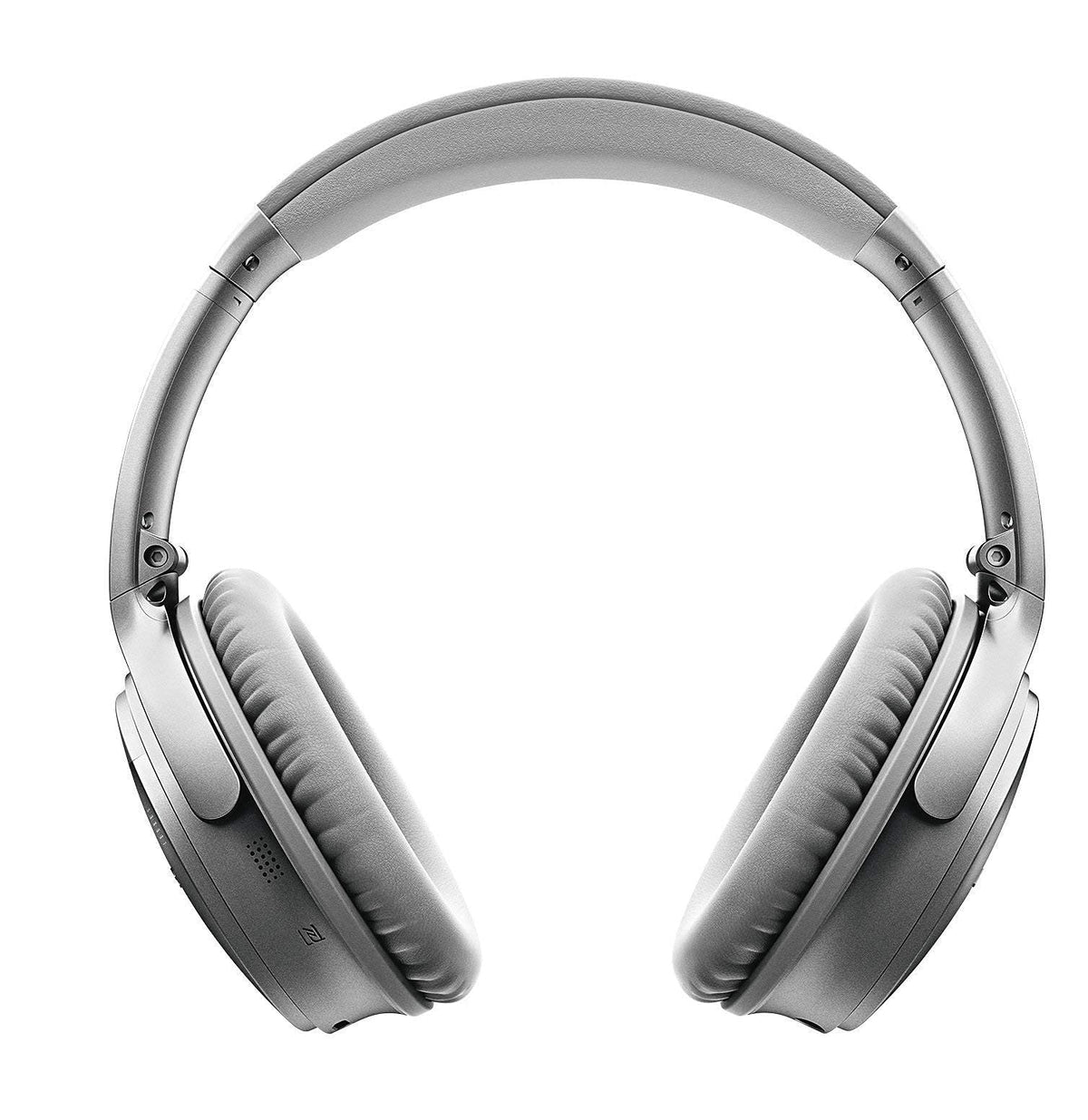 Bose QuietComfort 35 II silver battery indicator and wireless connectivity options.