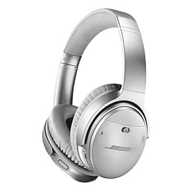 Bose QuietComfort 35 II headphones silver front view for immersive sound comfort.