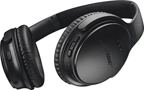 Bose QuietComfort 35 II ear cups close-up with plush padding.
