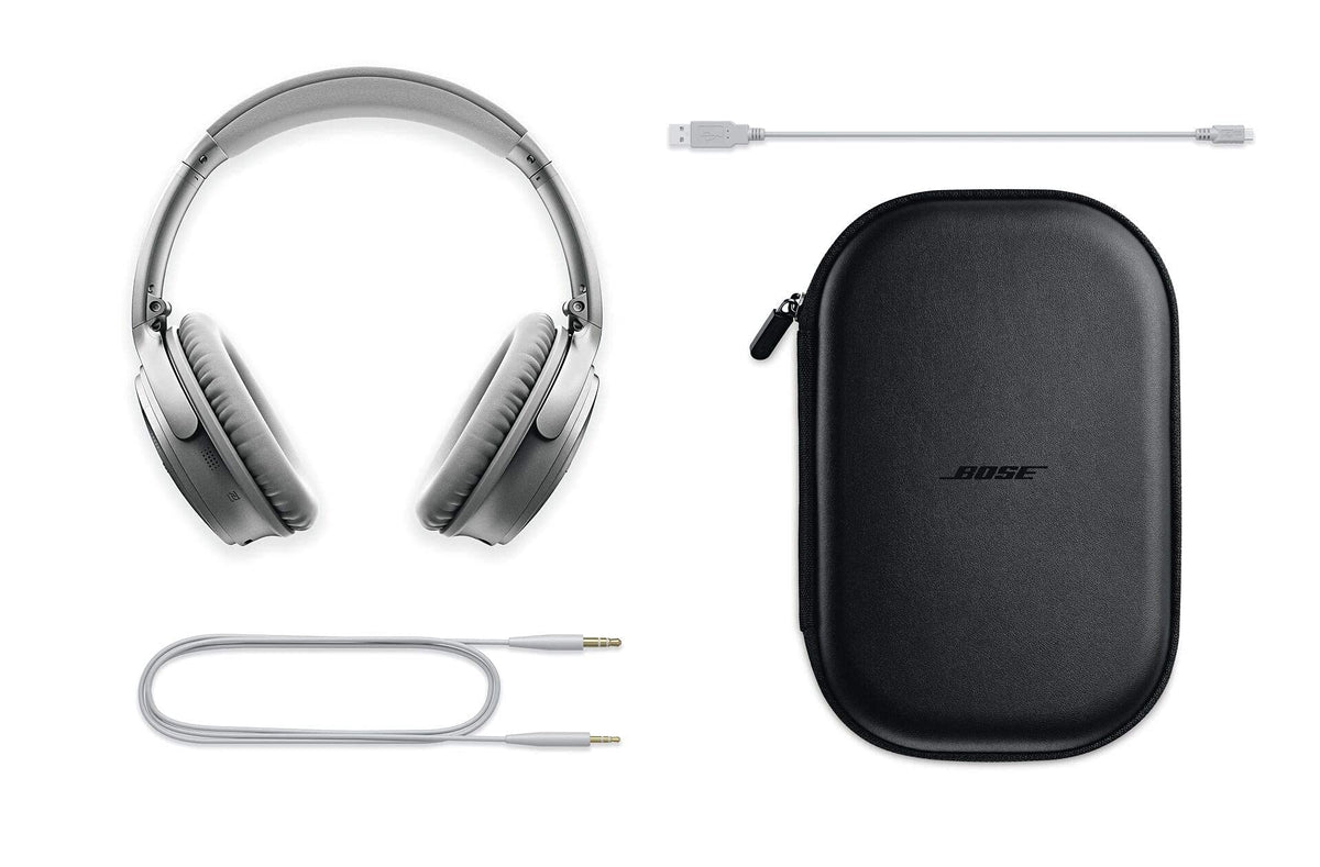 Bose QC35 II on-ear silhouette in silver for comfortable all-day listening