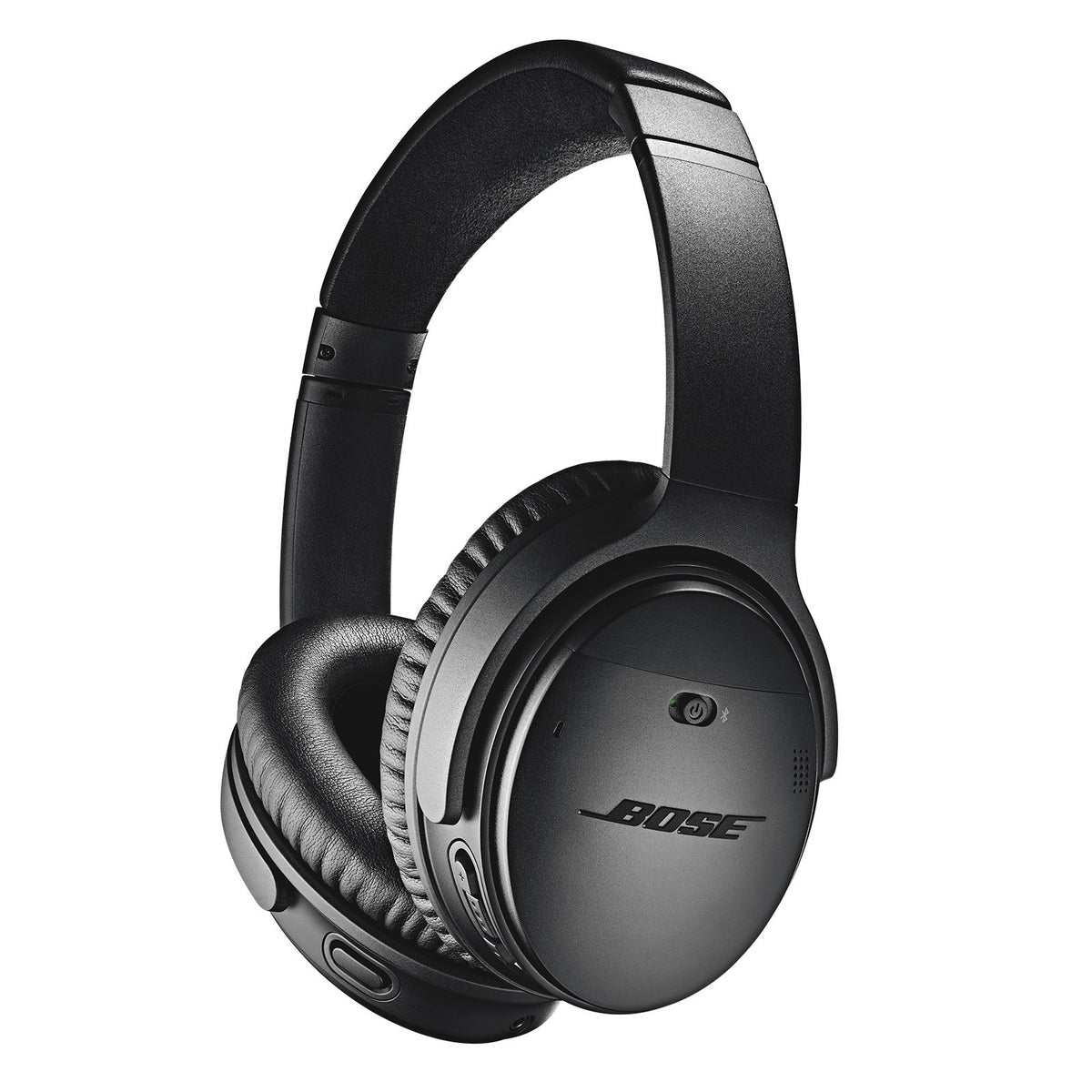 Bose QuietComfort 35 II Renewed black front view for comfortable all-day listening.